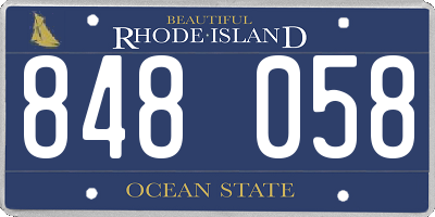 RI license plate 848058