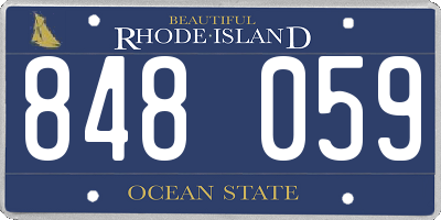 RI license plate 848059