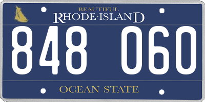 RI license plate 848060