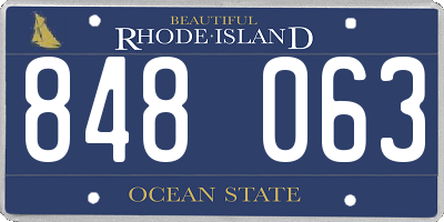 RI license plate 848063