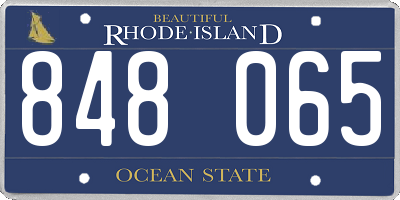 RI license plate 848065