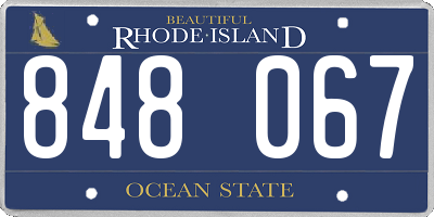 RI license plate 848067