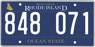 RI license plate 848071