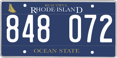 RI license plate 848072