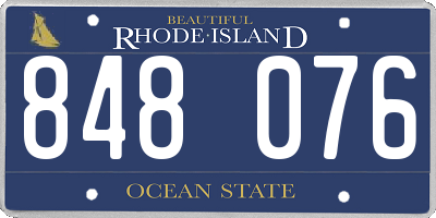 RI license plate 848076