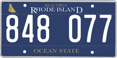RI license plate 848077