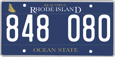 RI license plate 848080