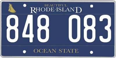 RI license plate 848083