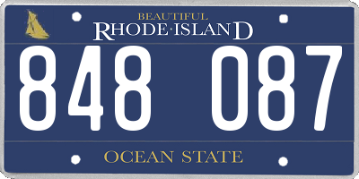 RI license plate 848087