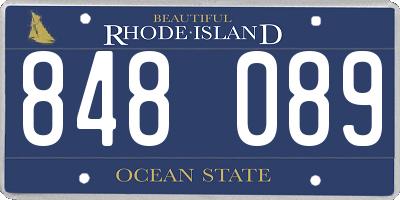RI license plate 848089