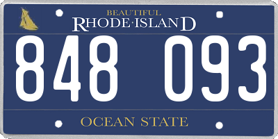 RI license plate 848093