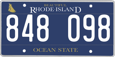 RI license plate 848098