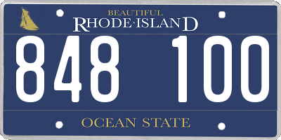 RI license plate 848100