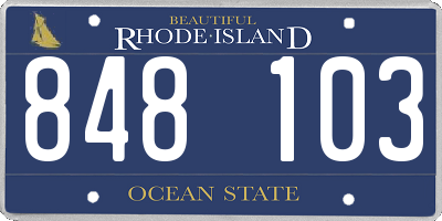 RI license plate 848103