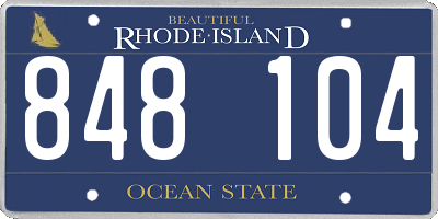 RI license plate 848104