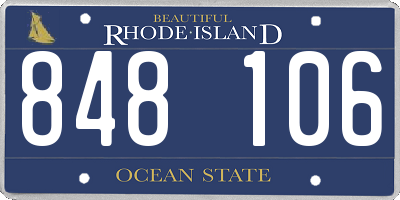 RI license plate 848106