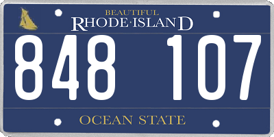 RI license plate 848107