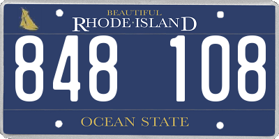 RI license plate 848108