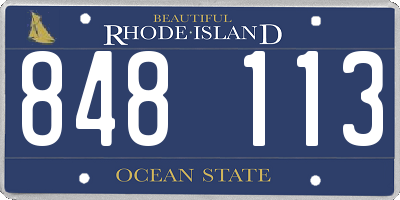 RI license plate 848113