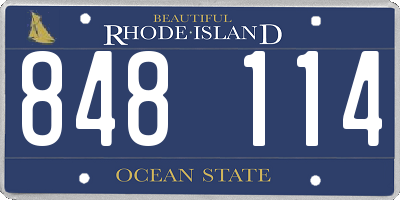 RI license plate 848114