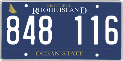 RI license plate 848116