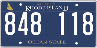 RI license plate 848118