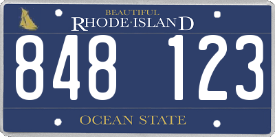 RI license plate 848123