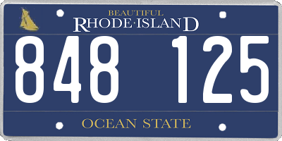 RI license plate 848125