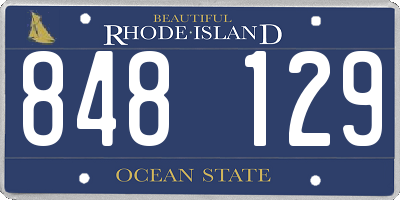 RI license plate 848129