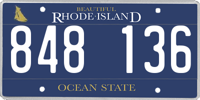 RI license plate 848136