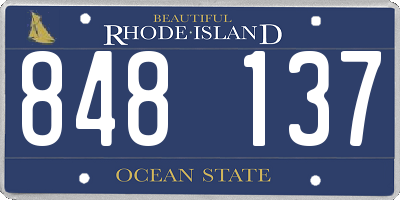 RI license plate 848137