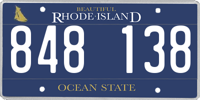 RI license plate 848138