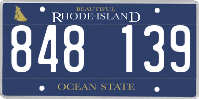 RI license plate 848139