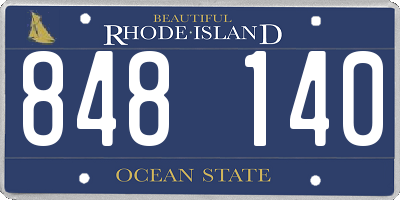 RI license plate 848140