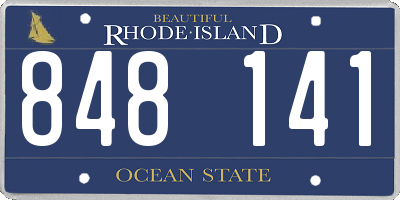 RI license plate 848141
