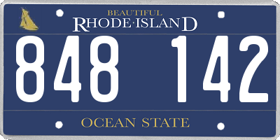 RI license plate 848142
