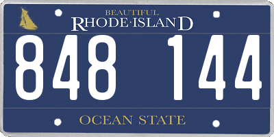 RI license plate 848144