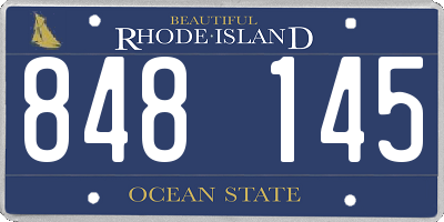 RI license plate 848145