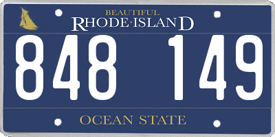 RI license plate 848149