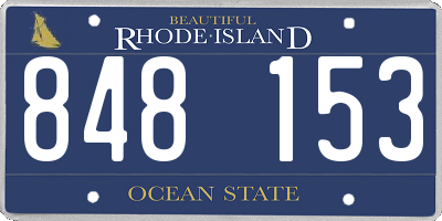 RI license plate 848153