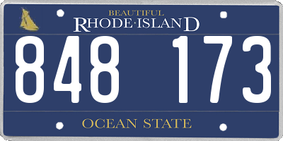 RI license plate 848173