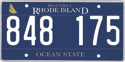 RI license plate 848175