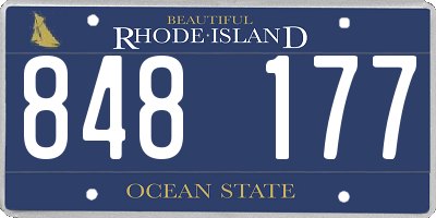 RI license plate 848177