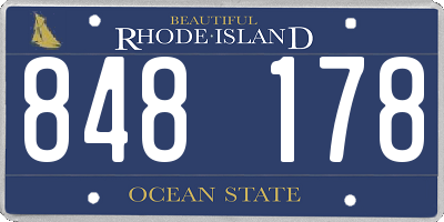 RI license plate 848178