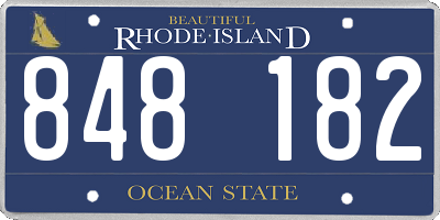 RI license plate 848182