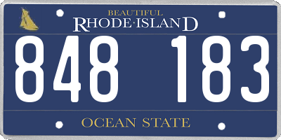 RI license plate 848183
