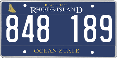 RI license plate 848189