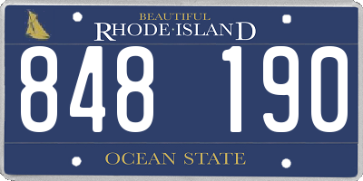 RI license plate 848190