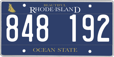 RI license plate 848192