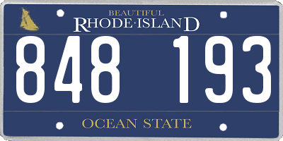 RI license plate 848193